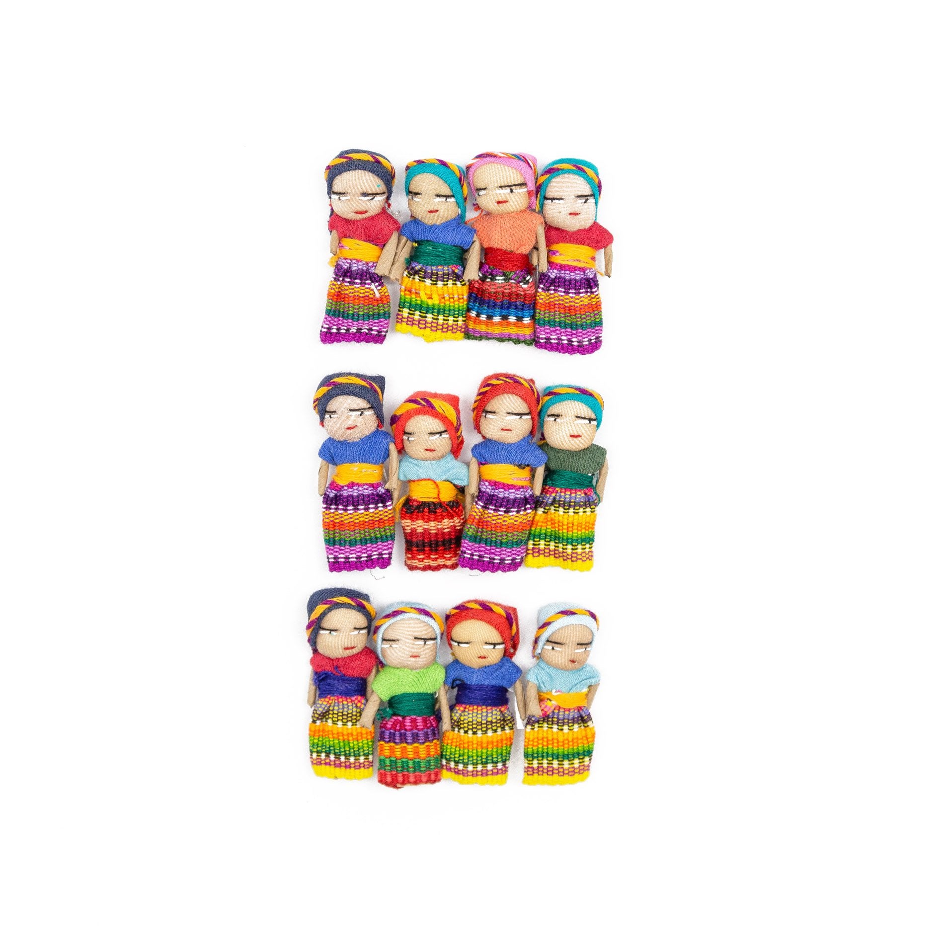 Set of 100 Worry Dolls with Pouch in 100% Cotton - The Worry Doll Clan –  GlobeIn